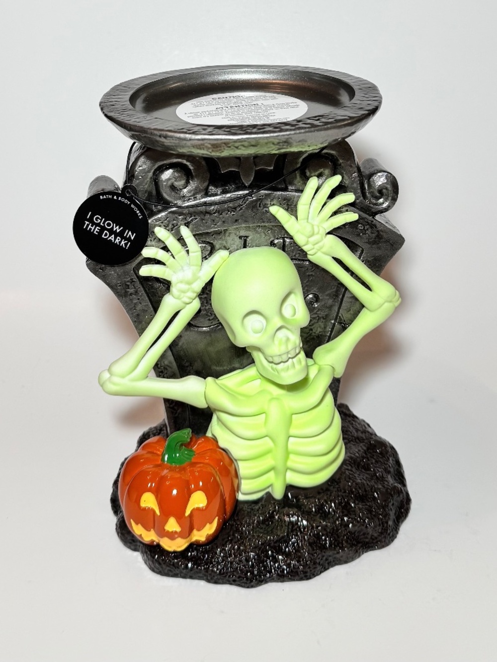 SKELETON BOO 3-Wick Candle Holder